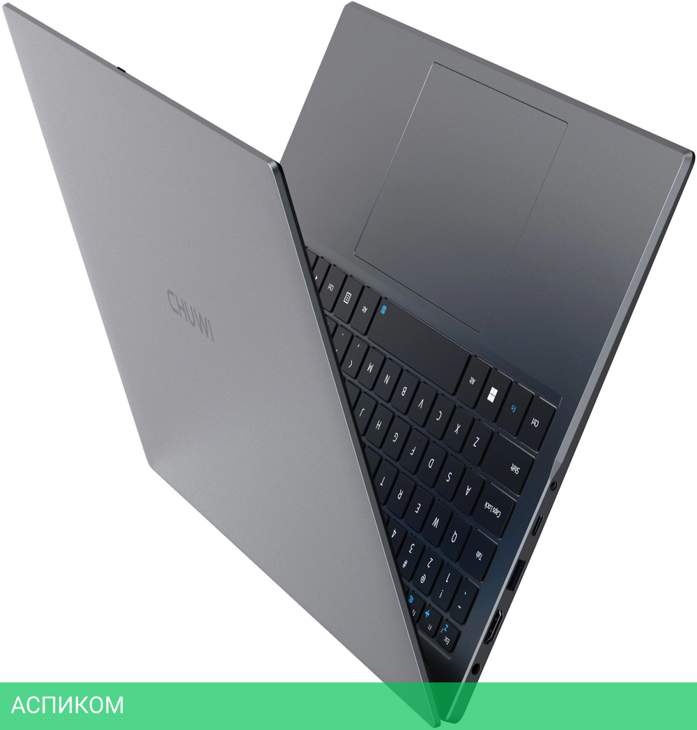 Ноутбук Chuwi GemiBook plus N-series N100 16Gb SSD512Gb Intel UHD Graphics 15.6" IPS FHD (1920x1080) Windows 11 Home grey WiFi BT Cam 5000mAh (1746365)