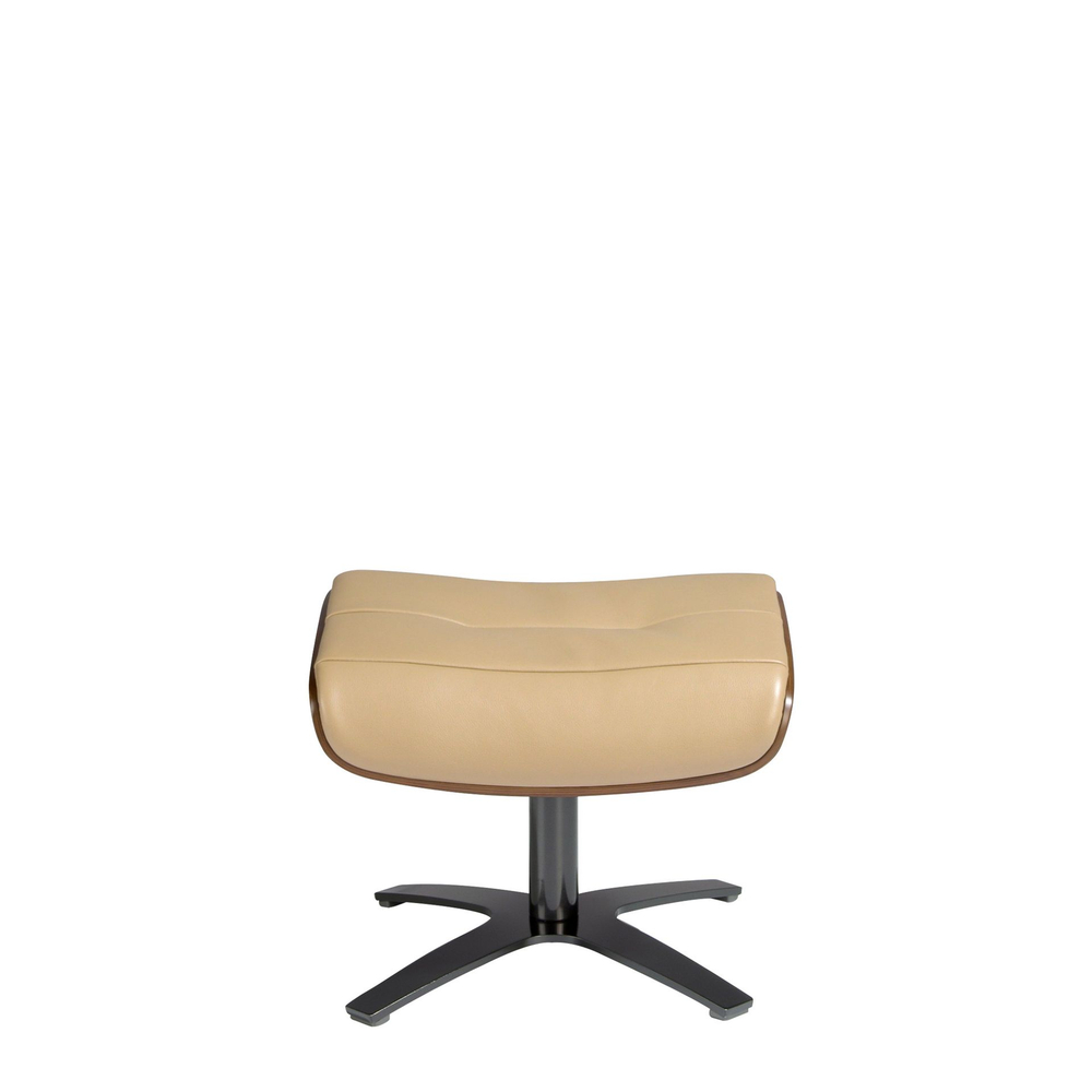 Поворотный пуфик 5088/A928-OT-M5668 обитый кожей песочного цвета