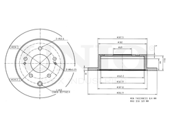 Диск тормозной задний UNIO BRD-20314