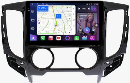 Магнитола для Mitsubishi L200 5 2015-2024 (кондиционер), FIAT Fullback - FarCar BM3075M монитор 9.5" QLED на Android 14, TS10, 4+32Гб, CarPlay, 4G SIM-слот