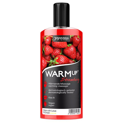 Съедобное разогревающее массажное масло со вкусом Клубники JoyDivision WARMup Strawberry Warming Massage Liquid 150мл