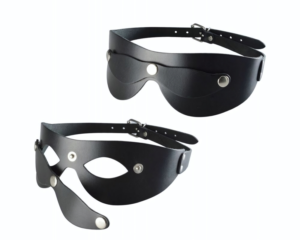 Черная кожаная маска Новичок (Цвет: черный)