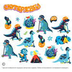 Беговел Micro Deluxe синий (V2) со стикерами Скутерзавры 15 шт