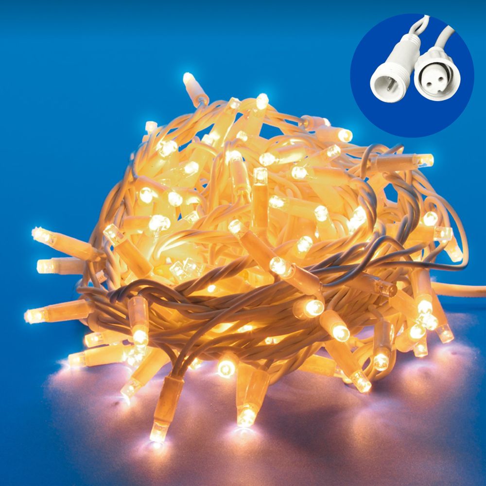 ULD-S1000-120-TWK WARM WHITE IP67 Гирлянда светодиодная с эффектом мерцания. 10м. Соединяемая. 120 светодиодов. Теплый белый свет. Провод белый. TM Uniel.