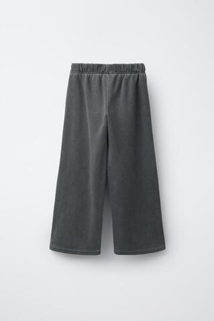 ZARA БРЮКИ WIDE LEG С ЭФФЕКТОМ ПОТЕРТОСТИ, СЕРЫЙ