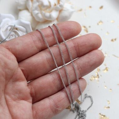 Цепочка тонкая 2*2 мм, родий, 54см, А065-1 (54см)