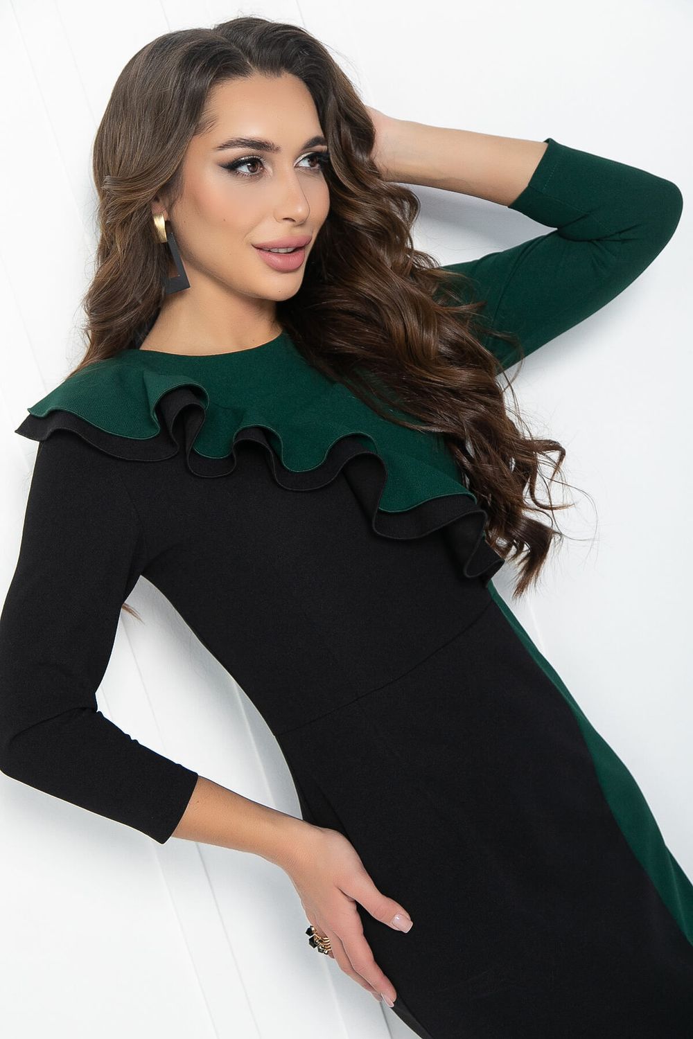 Платье Эванесса (черно-зеленое) П12749-35М LT Collection