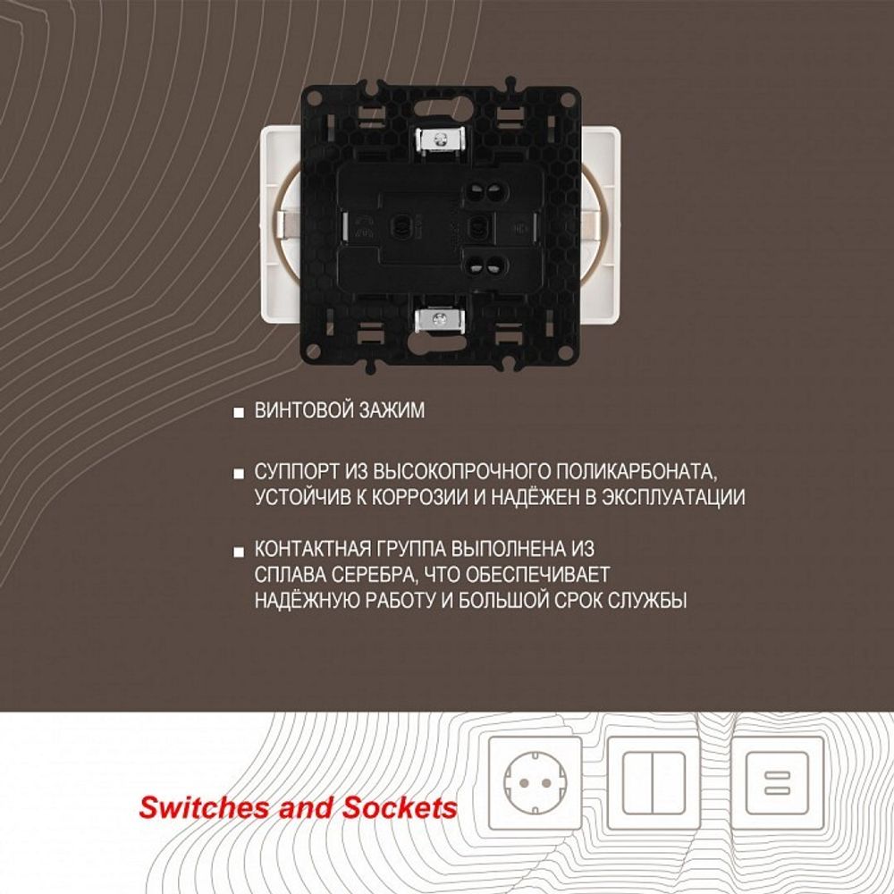 Розетка двойная с заземлением, без рамки Arte Milano am-217 217.40-2.white