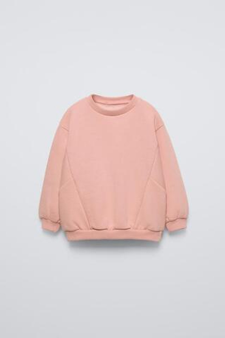 ZARA ТОЛСТОВКА С РЕЛЬЕФНЫМИ ШВАМИ, РОЗОВАТЫЙ
