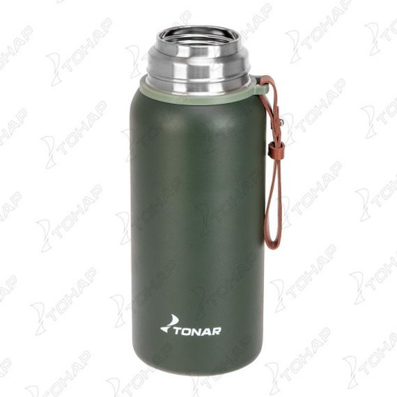 Термос (T-KD-7030-0.7) 700ML хаки (пробка-ситечко, крышка-кружка, ремешок) TONAR