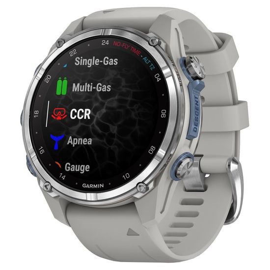 Умные часы Garmin Descent Mk3 43 мм Stainless Steel / Fog Gray Silicone Band