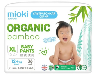 Подгузники-трусики Organic bamboo Marabu, размер XL (12+ кг), 36 шт