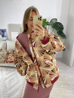 Куртка-бомбер (цвет бежево-винный)