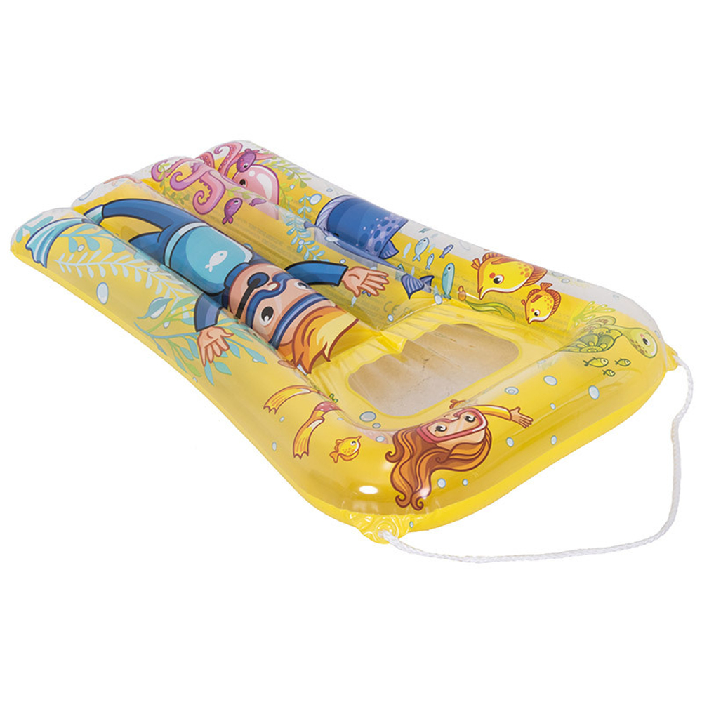 Доска для плавания надувная с прозрачным окошком "Подводный мир" 74*48см (3-6 лет) Sunclub 375