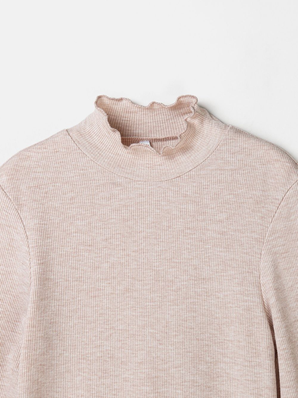 Бадлон с волнистым воротом "Бежевый меланж" 7+