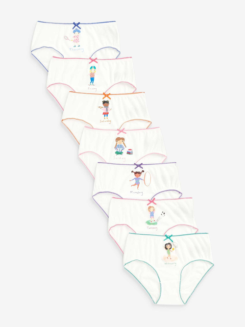 Трусы для девочки Next 166-037, 7 шт., Белый