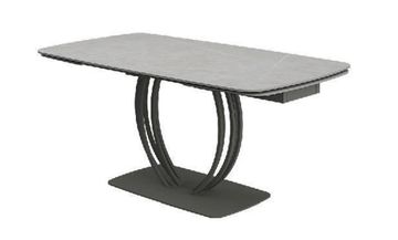 Стол MALTA 160 NERO KL-116 Черный мрамор матовый, итальянская керамика/ черный каркас