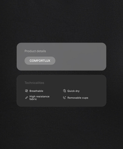 Oysho Майка Comfortlux с чашками и полосками на спине, черный