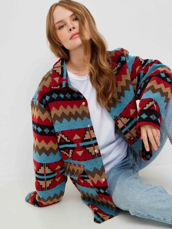 Рубашка Этно красно-синяя - фото 8