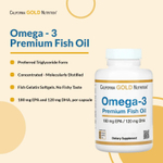 California Gold Nutrition, премиальный рыбий жир с омега-3, 100 капсул из рыбьего желатина (1100 мг в 1 капсуле)