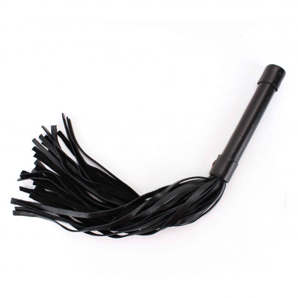 Чёрная плеть из нежной кожи - 45 см. (Цвет: черный)