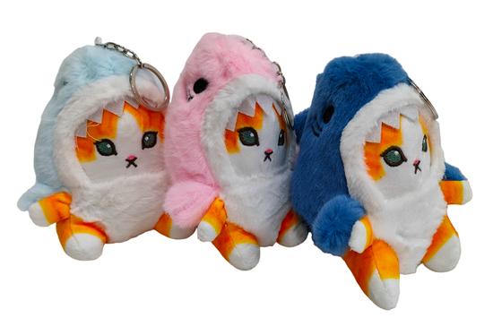 Мягкая игрушка - брелок  " Котёнок - акулёнок " 13 см, в ассортименте