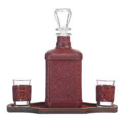 Графин «Строителю-3» с накладкой покрытой золотом 999 пробы