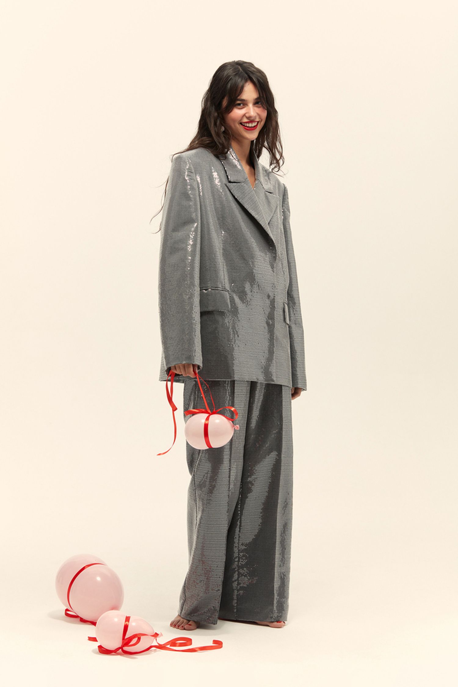 Жакет из пайеток ((Звезда вечеринки)), серый