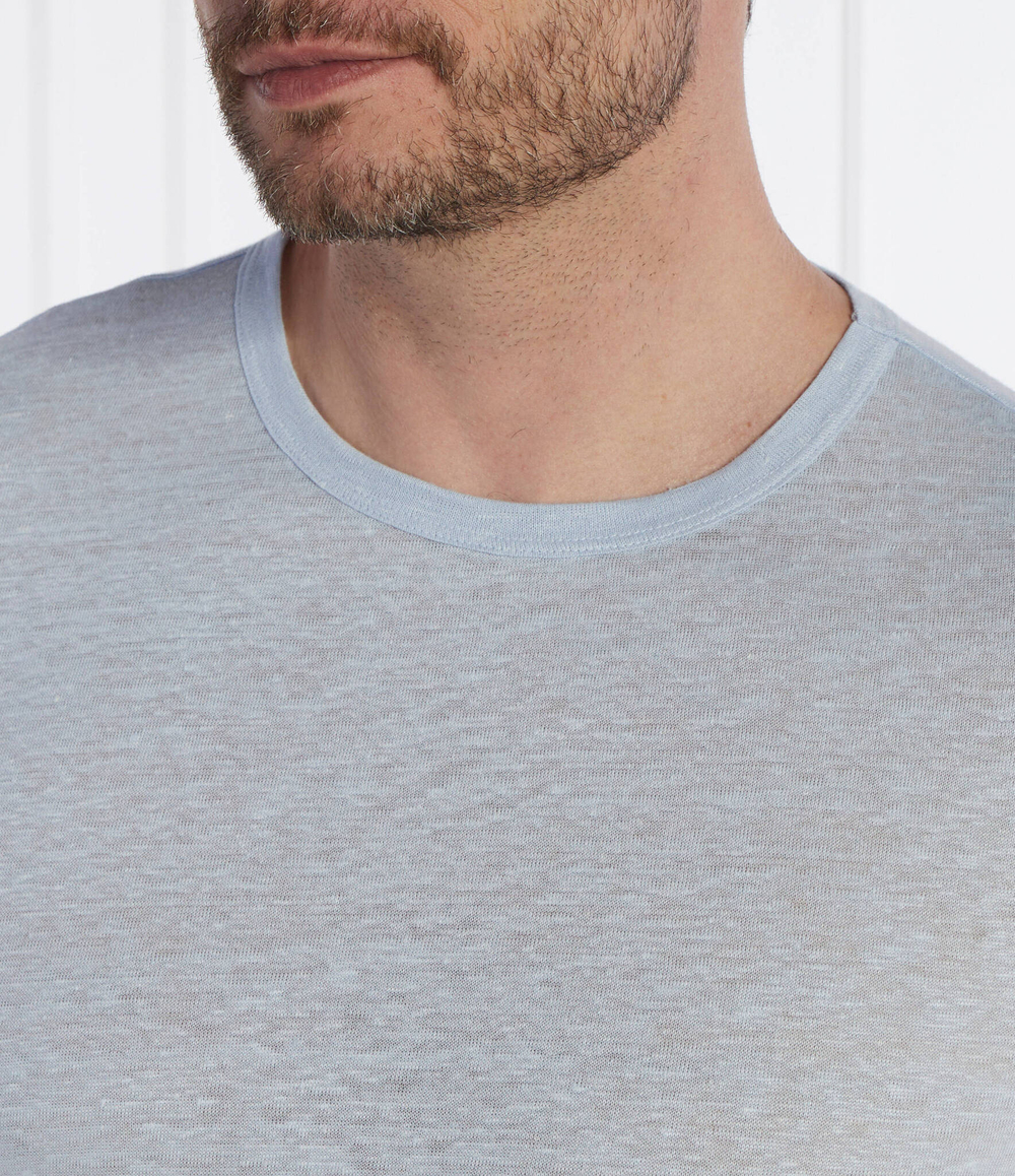 Льняная футболка Tiburt 456 BOSS BLACK - голубой(50511612)