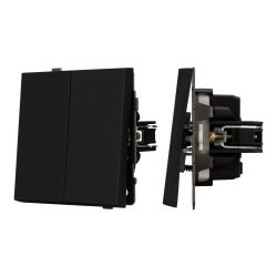 Механизм выключателя двухклавишный непроходной SWT-TENDO-MK02-SFPL-BK (230V, 10A) (Arlight, Матовый черный) 054544