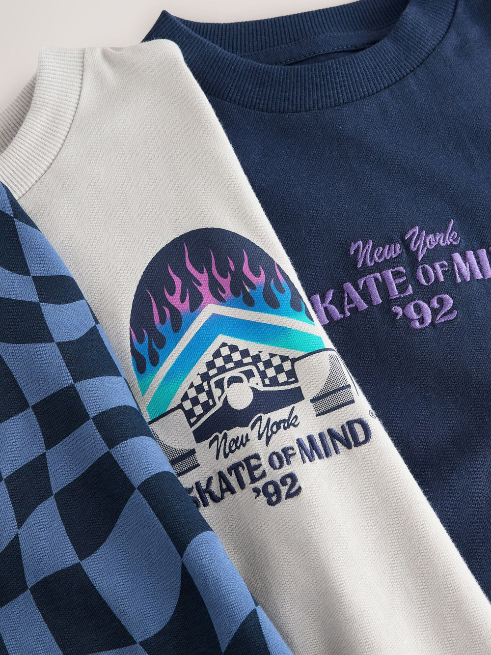 Футболка для мальчика Next E98-590, 3 шт., Синий, Светло-серый