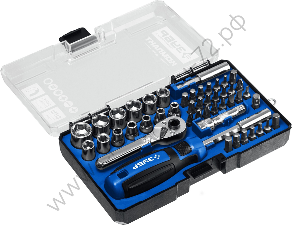 ЗУБР Компакт-47 47 шт, Отвертка-битодержатель с насадками (25283-H47)