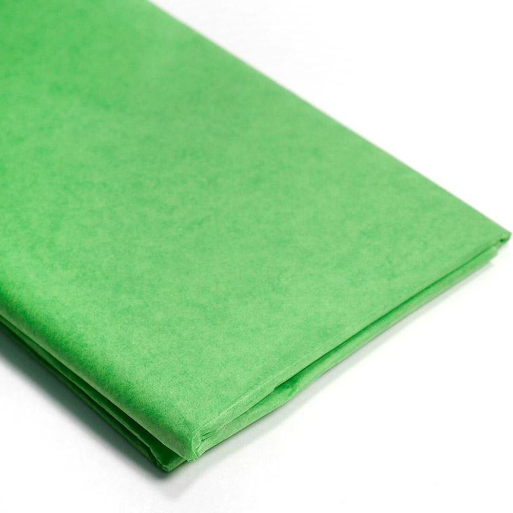 Бумага Тишью 10 листов по 50х66 см. цвет зелёный
