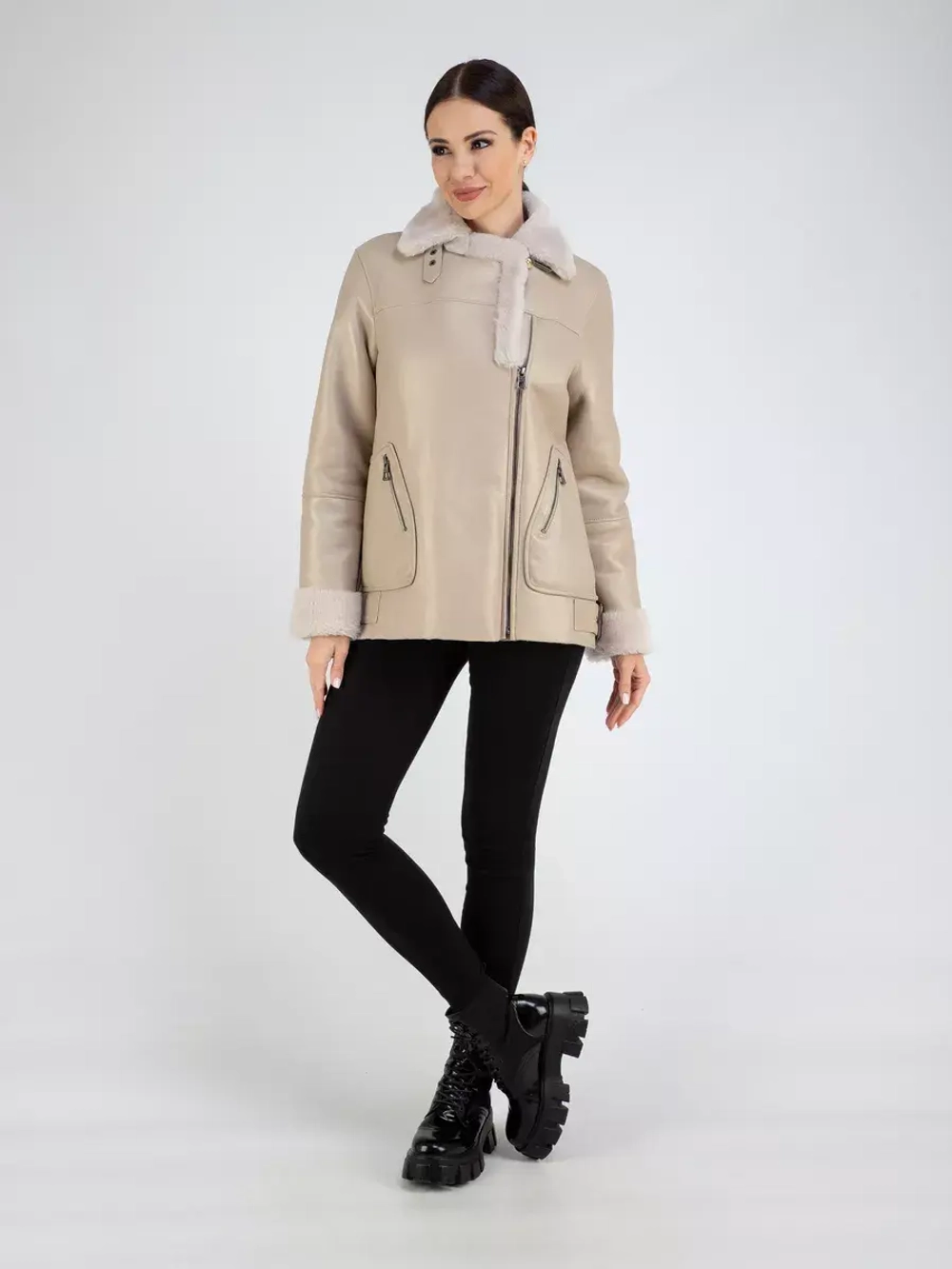 Дубленка авиатор натуральная зимняя