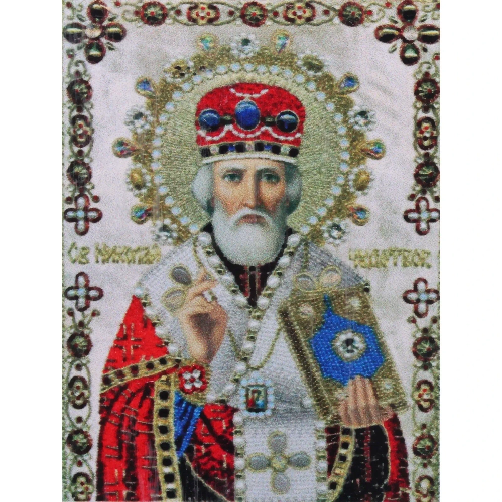 Алмазная мозаика в рулоне 30*40см полная выкладка «DIAMOND», Николай Чудотворец