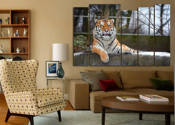 Модульная картина "Довольный тигр"