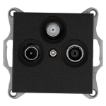 Розетка TV+FM+SAT Φ9.5mm оконечная с накладкой, цвет Антрацит