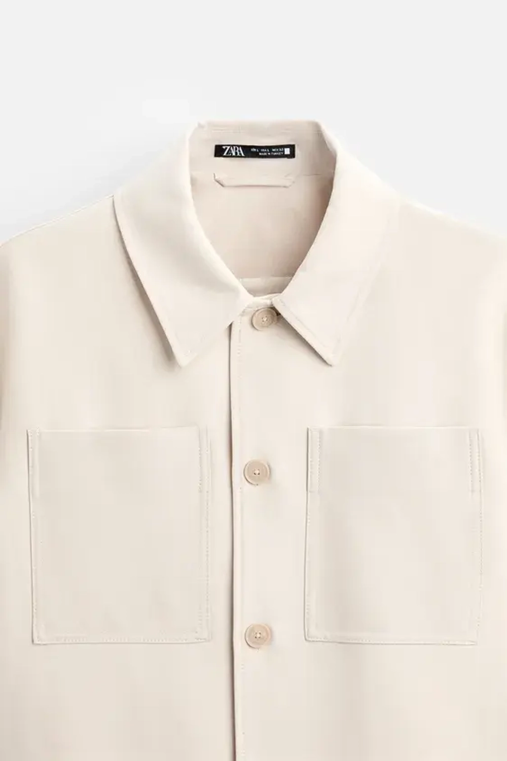 ZARA КУРТКА-РУБАШКА BOXY FIT, ЭКРЮ