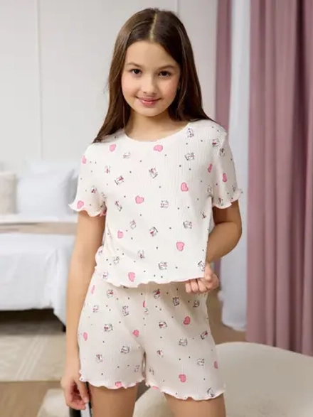 Пижама домашняя с шортами лапша