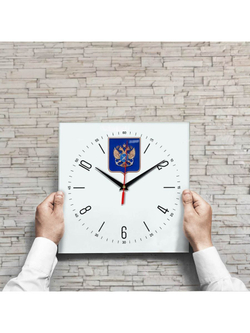 Настенные часы "герб Росрыболовства 02 04" Декор для дома, подарок