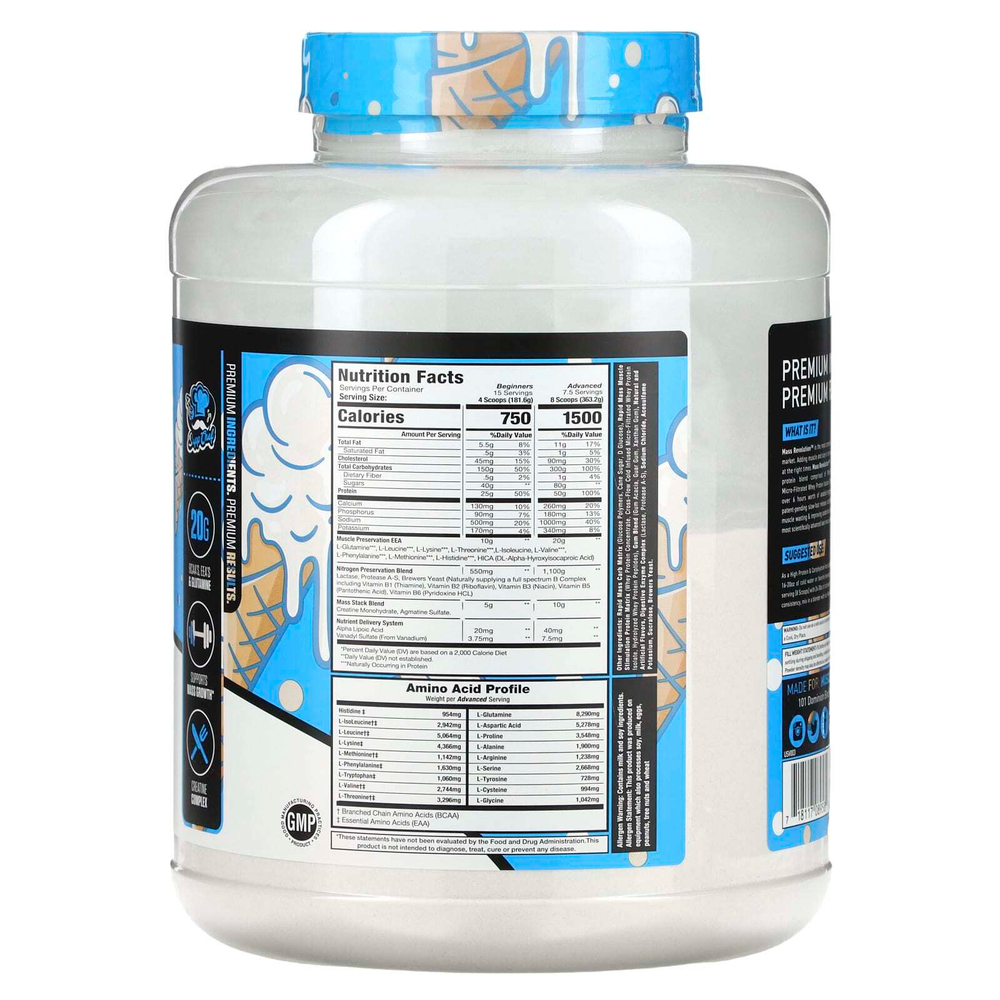 MuscleSport, Mass, Revolution, ванильное мороженое, 2721 г (6 фунтов)