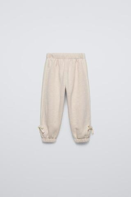 ZARA СПОРТИВНЫЕ БРЮКИ С ПОЯСОМ, ПЕСОЧНЫЙ