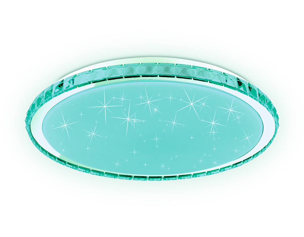 Светодиодный светильник c подсветкой RGB FF501 CH хром 60W 3000-6400K D400*70 (ПДУ ИК)