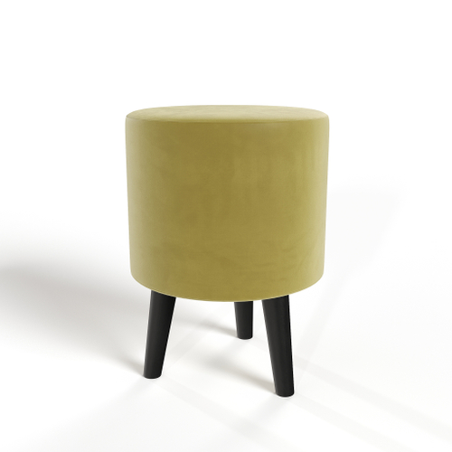 Пуф круглый на трёх высоких ножках Фантазёр Z-7 (Жёлтый) в офис, дом, салон красоты, прихожая, гостиная, на кухню, в кафе, в зону ожидания, в коридор, к туалетному столику. Банкетка, подставка.