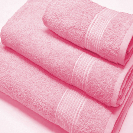 Набор из 3-х полотенец махровых "П37. КОСИЧКА РОЗОВЫЙ", 100% хлопок, Россия.