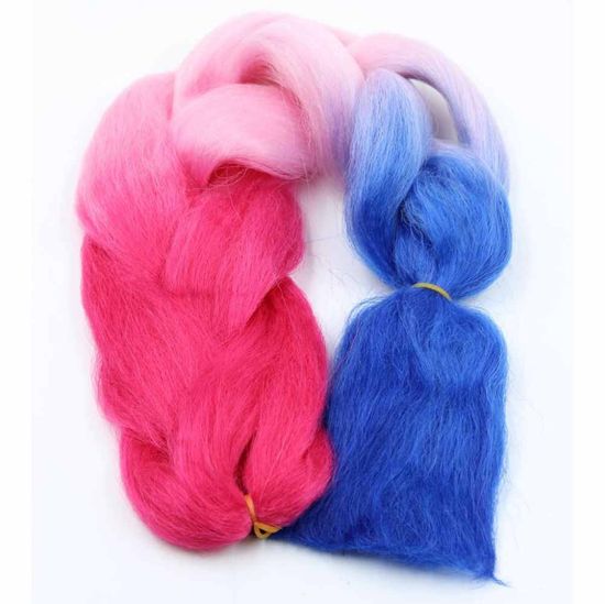 Канекалон 3-цветный 100гр 130см C23 розовый светло-розовый синий