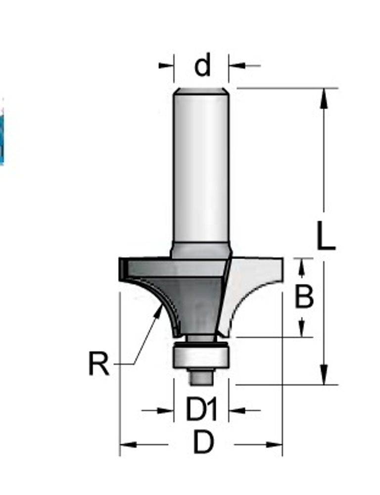 Фреза радиусная R31,8 D76,3 B38 подшипник хвостовик 12_S RW32002