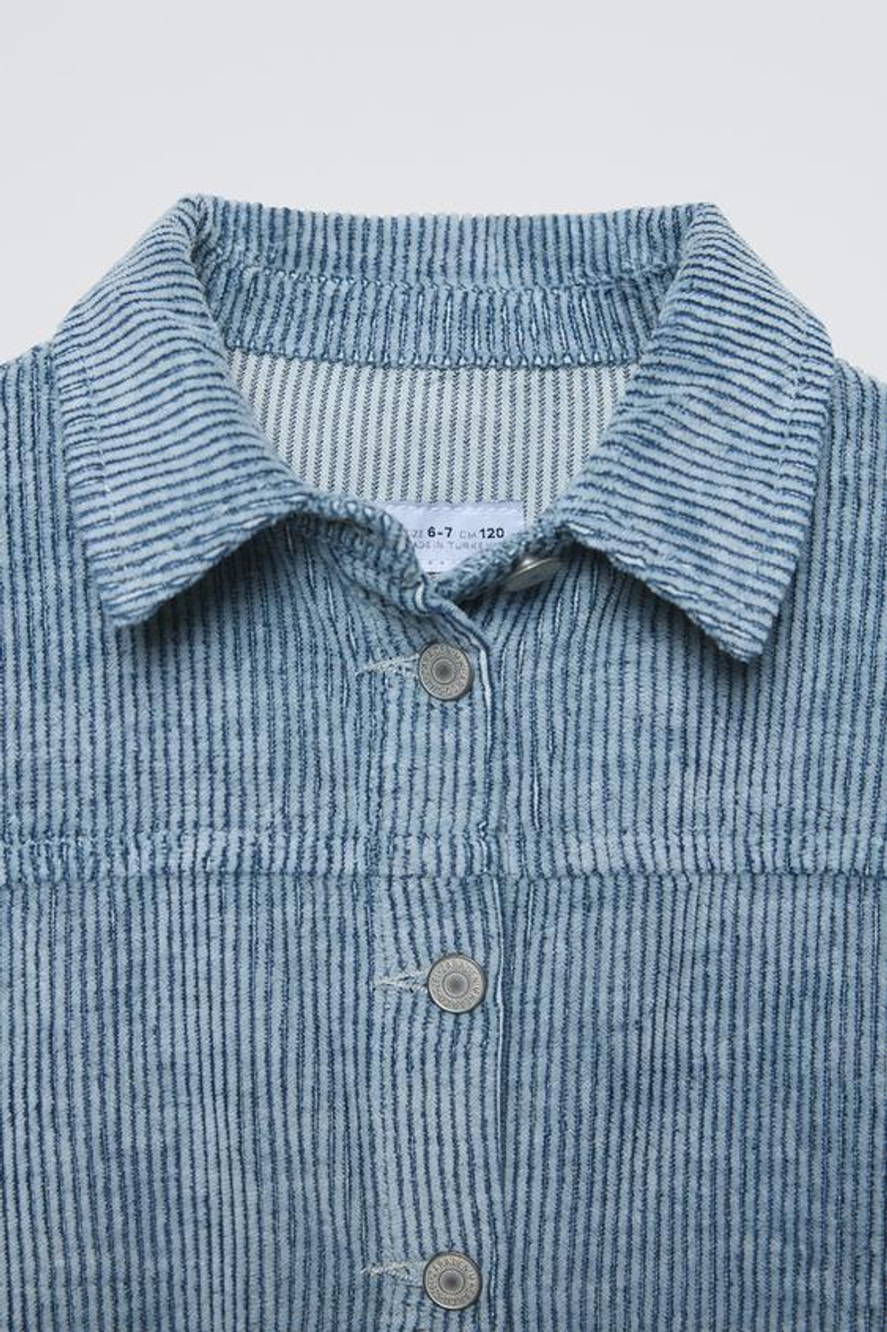 ZARA КУРТКА-РУБАШКА ИЗ ВЕЛЬВЕТА С ЭФФЕКТОМ ПОТЕРТОСТИ, СИНИЙ