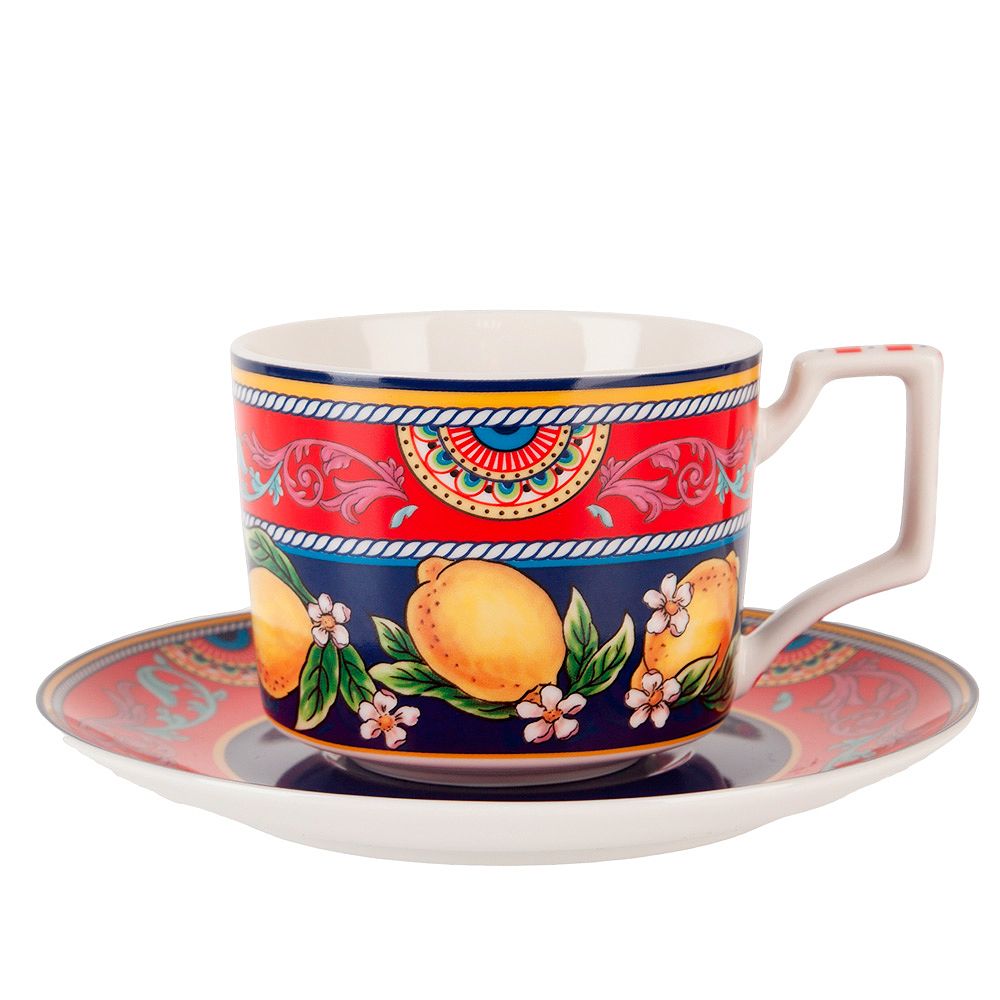 Чайная пара "Fruttissimo" v=220 мл (фарфор) (подарочная упаковка)
