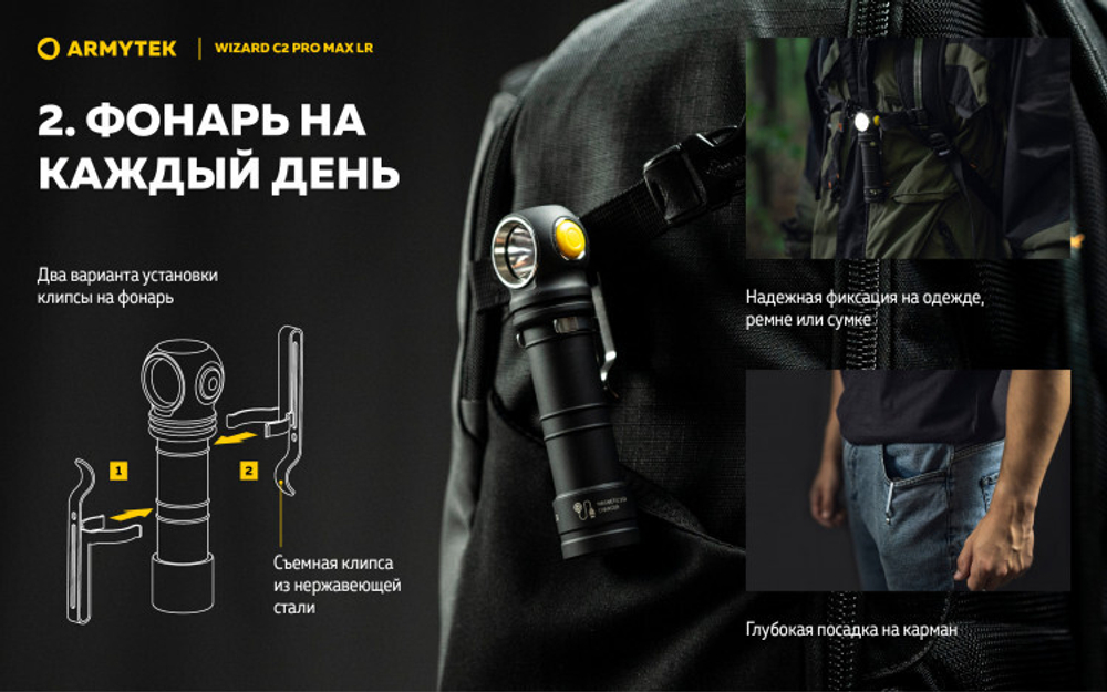 Фонарь Armytek Wizard C2 Pro Max LR Теплый